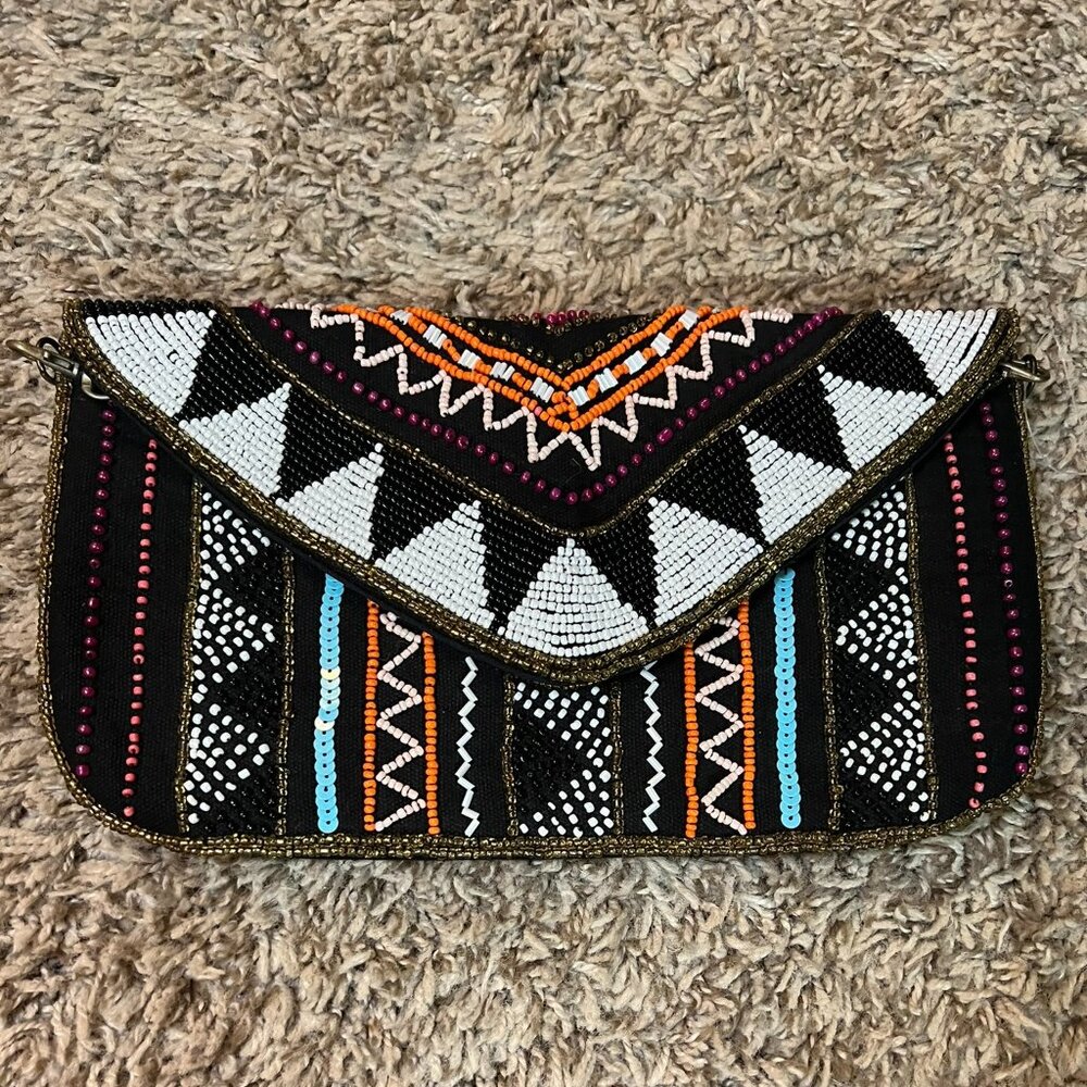 Alter'd State Aztec handmade beaded clutch
